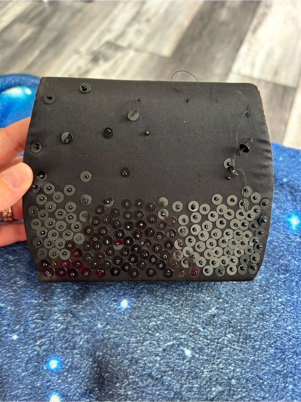 4/$50 Estée Lauder Black Sequin Evening Clutch